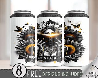 Dark Romance 4 in 1 Can Cooler Wrap, Werewolf Smut 4in1 Tumbler PNG, Book Lover 16 Oz Can Cooler Sublimation Design,Bookish Hard Can PNG A17