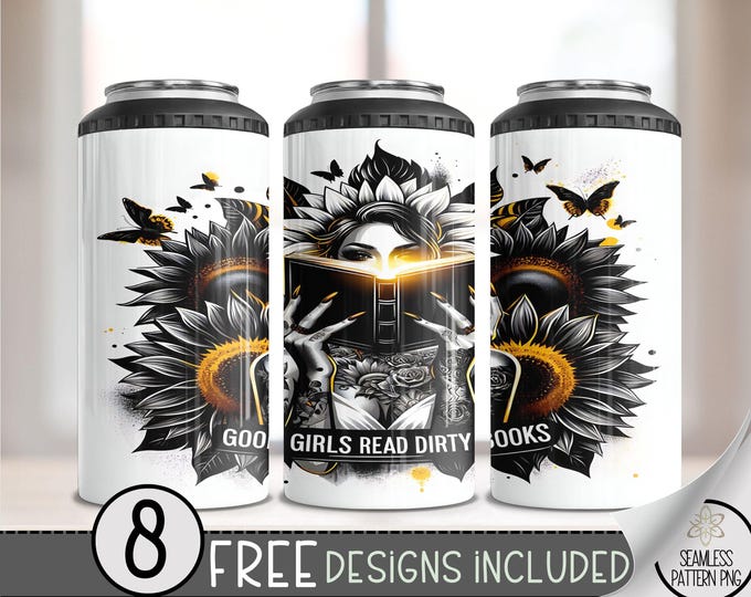Dark Romance 4 in 1 Can Cooler Wrap, Werewolf Smut 4in1 Tumbler PNG, Book Lover 16 Oz Can Cooler Sublimation Design,Bookish Hard Can PNG A17