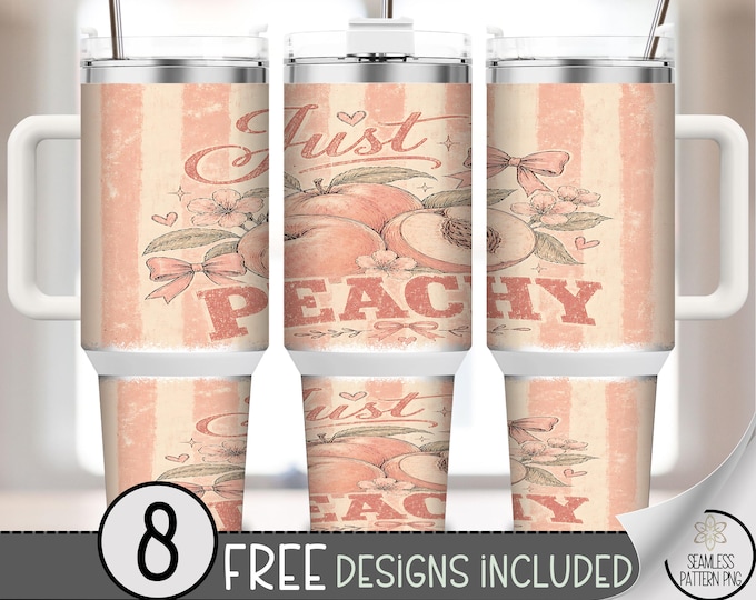 Peach 40oz Tumbler Wrap, Farmhouse Fruit Sublimation Design, Funny PNG Files, Digital Download, B10211