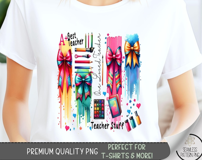 Teacher T-shirt Design, Teaching Shirt PNG, Coquette Teacher Appreciation Tshirt Design, Back To School PNG, Teacher Life Sublimation, A144