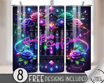 Read Books Stay Weird Tumbler Wrap, Bad Book Club 20oz Skinny Tumbler Sublimation Design, Romantasy Bookish Tumbler Wrap File PNG, A143