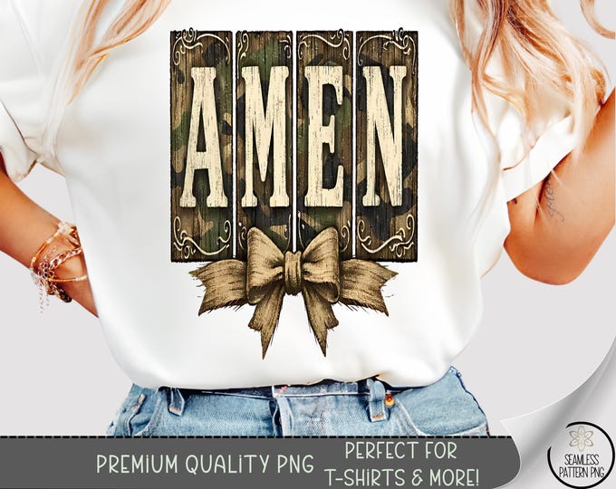 Amen PNG, T-Shirt Sublimation Design, Religious Coquette, Digital Download B10004
