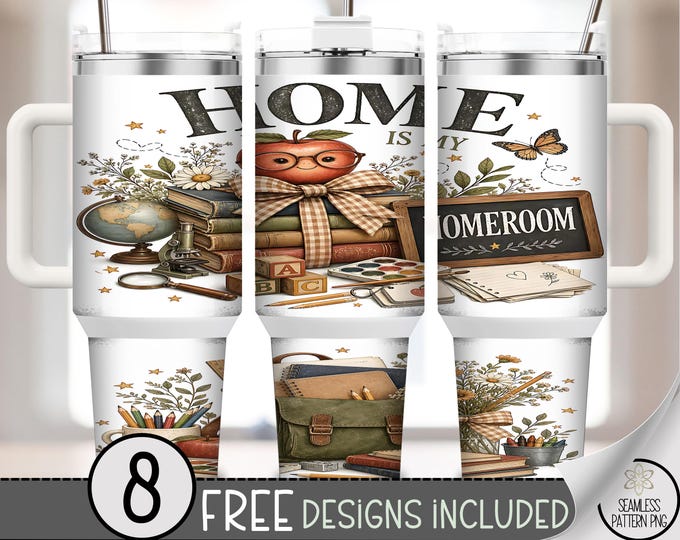 Teacher Appreciation 40oz Tumbler Wrap, School Theme Sublimation Design, Homeroom PNG Files, Digital Download, B10515