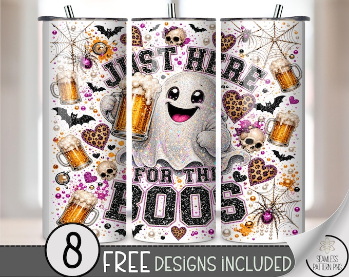 Halloween Ghost 20 oz Tumbler Wrap, Spooky Sublimation Design for Straight Tumblers, Festive PNG Files, Digital Download, B10281