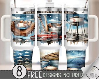 Baseball 40oz Tumbler Wrap, Cute Sport 40 OZ Sublimation Design, Game Day 40oz Quencher Tumbler File, Baseball Tumbler Wrap For Guy, A147