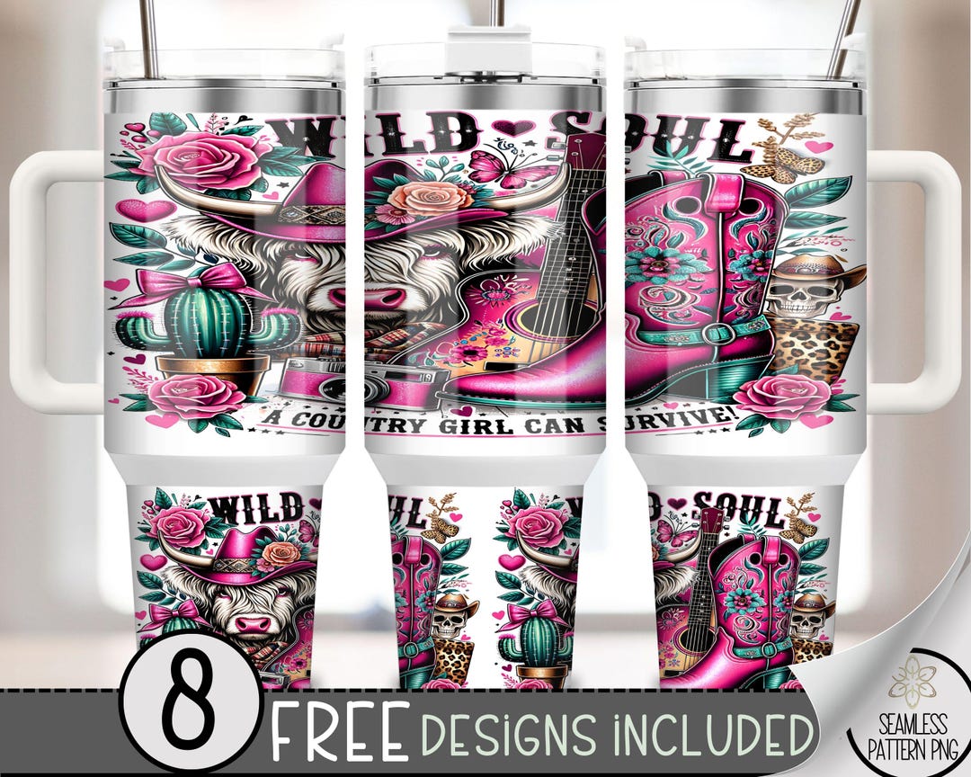 Cowgirl Western 40oz Tumbler Wrap, Cowgirl Boots Tumbler Sublimation ...