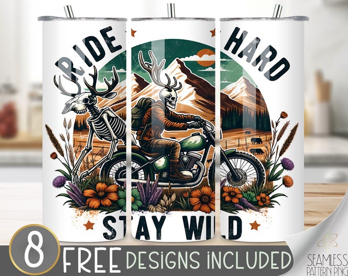 Motorcycle Tumbler Wrap, Seamless Motorcycle Wrap Tumbler, Road Trip 20oz Tumbler Wrap, Straight Tumbler Wrap,Motorcycle Sublimation Tumbler