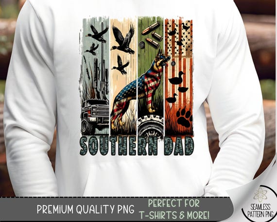 Southern Dad Hunting Shirt PNG, German Shepherd Camo Graphic for Hunter T-shirts, Rustic Patriotic USA Flag Tee Design for Father’s Day A240
