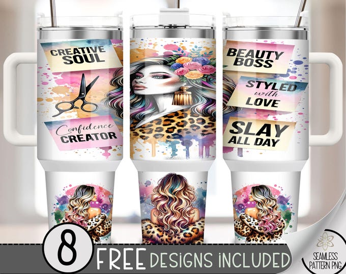 Hairstylist 40oz Tumbler Wrap, Hairdresser 40 OZ Sublimation Design,Salon Worker Appreciation 40oz Quencher Tumbler File,Affirmations A197