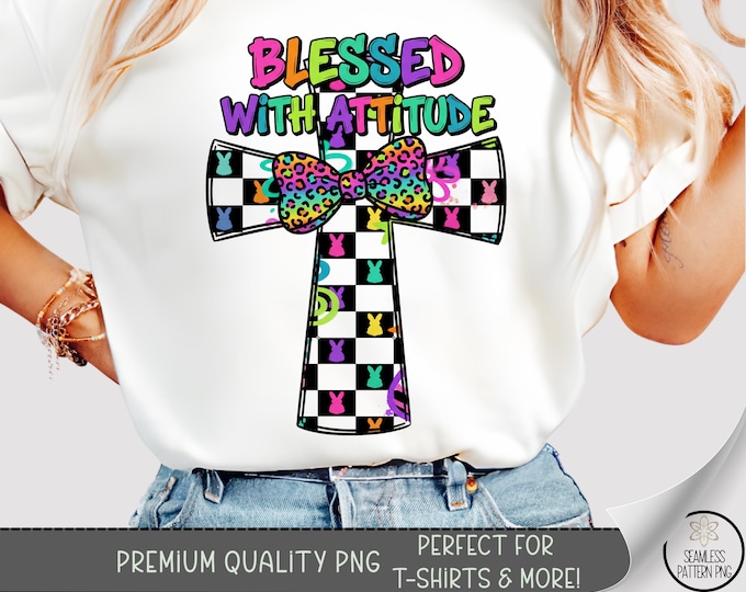 Cross PNG, Bold Checkerboard Sublimation Design, Funky Pop-Art DTF for T-Shirt, Digital Download, B886