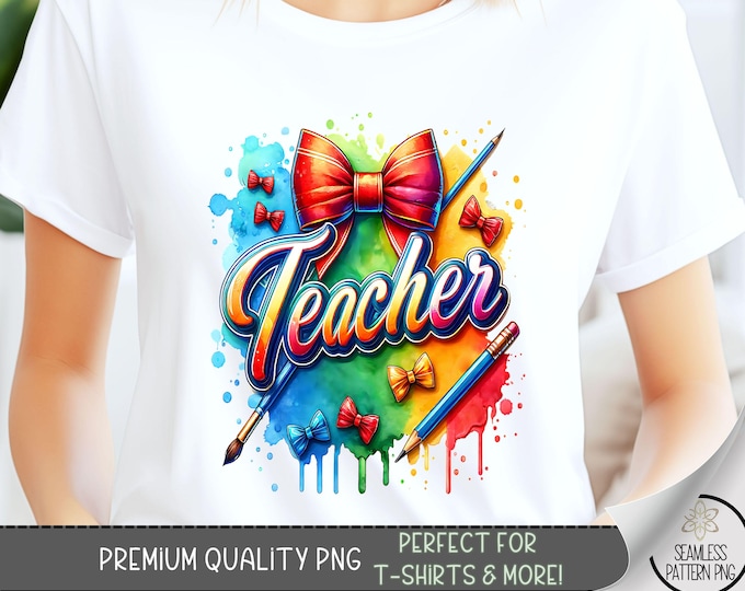 Teacher T-shirt Design, Teaching Shirt PNG, Coquette Teacher Appreciation Tshirt Design, Back To School PNG, Teacher Life Sublimation, A81