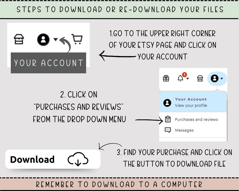 Directions on how to download the images.