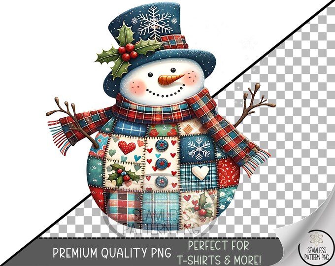 Let It Snow UV DTF Sublimation Design PNG, Cute Snowman For Christmas, Digital Download, Winter Snowflakes, B690