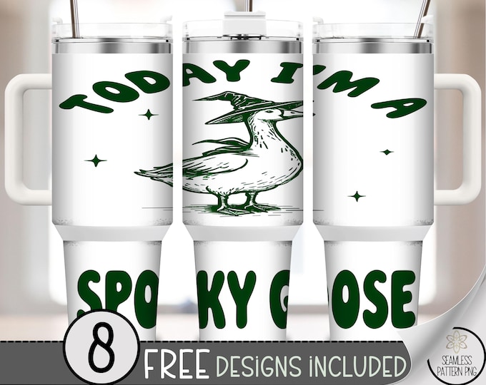 Spooky Goose 40 oz Tumbler Wrap, Humorous Halloween 40oz Wrap, Fun Goose Design, Unique 40oz Cup Wrap, Goose Sublimation Design, A446
