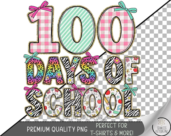 100 Days Of School Sublimation Design, Leopard Teacher UV DTF Design, Digital Download, B929