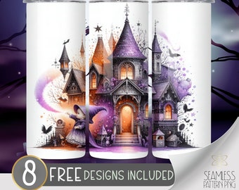 Halloween Witch Tumbler Wrap 20 Oz Tumbler Design, Cute Witch 20 Oz Tumbler Wrap, Png Whimsigoth Tumbler File, Witchy Vibes Digital Download