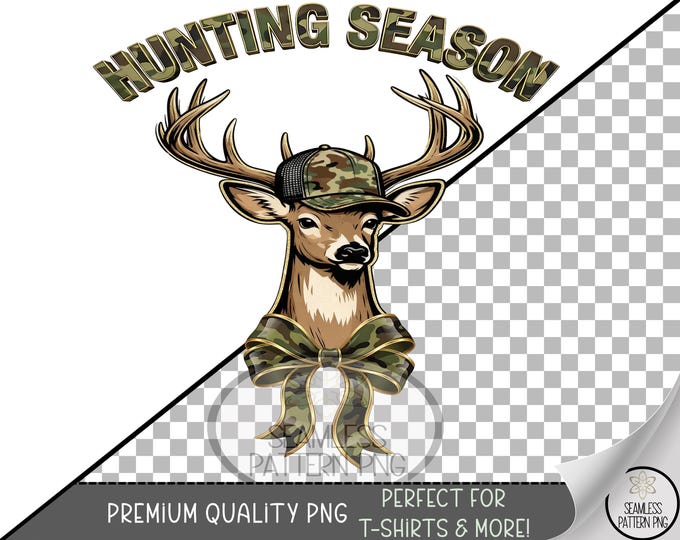 Hunting Season Sublimation Design, Rustic Stag UV DTF Graphic, Digital Download, B953