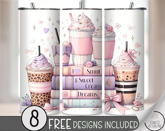 Pastel Smut 20 oz Tumbler Wrap, Sweet Treats and Cupcake Sublimation Design, Romantasy Design for Book Lovers, A626