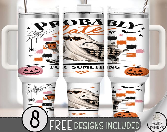 Halloween Ghost Tumbler Wrap, Spooky Sublimation Design (Digital Download) B10496