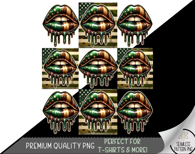 Checkered Camo Tongue PNG Camo PNG Preppy PNG Trendy Camo Shirt Design Dripping Camo Mouth Army Mom Military Mom Png Usa T-shirt Design 146