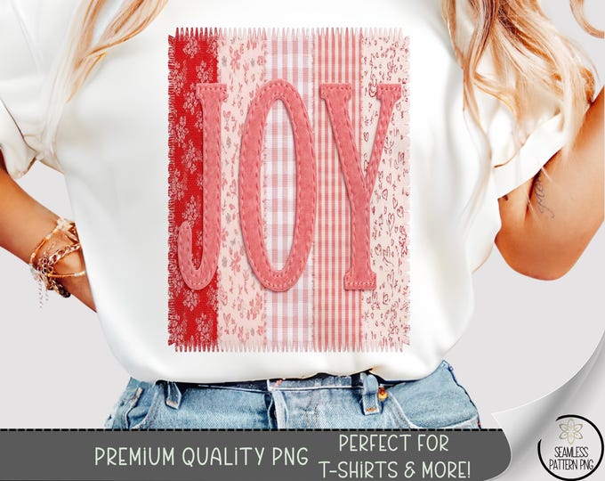 Pink Valentines PNG, Valentine's "Joy" T-Shirt Graphic, Heart Pattern Sublimation Design, DTF Romance File, B809