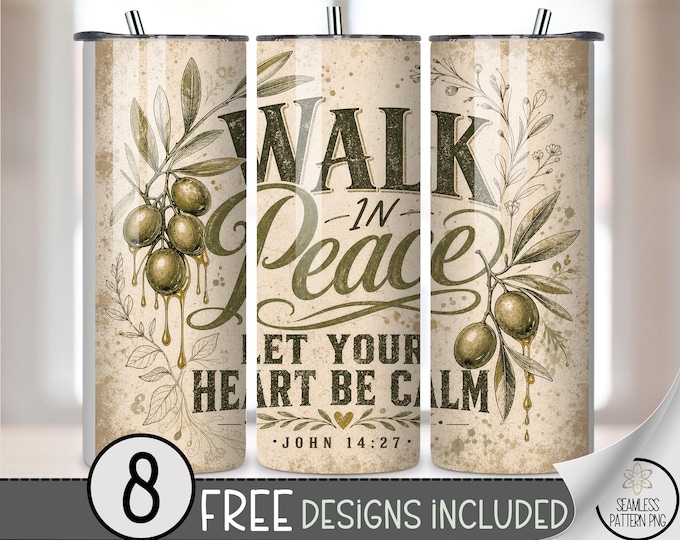 Inspirational 20 oz Tumbler Wrap, Christian Sublimation Design for Straight Tumblers, Bible Verse PNG Files, Digital Download, B10290