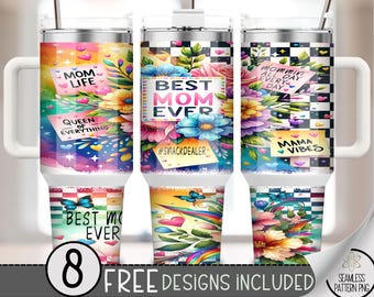 Mom Checkered 40 oz Sublimation Design, Floral Mother 40oz Quencher Tumbler PNG, Affirmation 40 oz Tumbler Wrap, Racer Mom PNG, A220