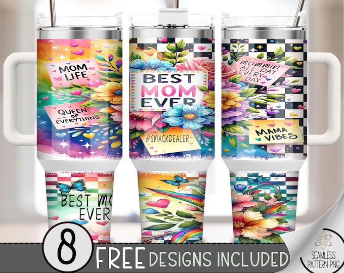 Mom Checkered 40 oz Sublimation Design, Floral Mother 40oz Quencher Tumbler PNG, Affirmation 40 oz Tumbler Wrap, Racer Mom PNG, A220