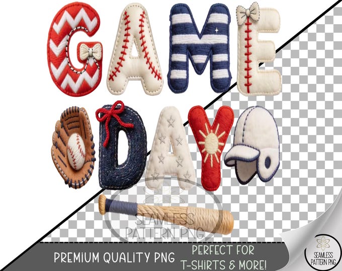 Game Day Sublimation Design, Sports UV DTF Graphic, Playful Clip Art, Digital Download, B10162