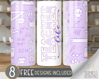 20 oz tumbler teacher png, Teacher Life tumbler sublimation designs PNG, 20 oz skinny tumbler wrap, skinny tumbler 20 oz teacher life
