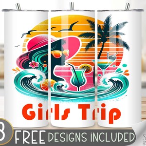 Cruise Tumbler Wrap, GIRLS CRUISE 20oz Skinny Tumbler Wrap, Summer Cruise Tumbler Wrap, Cruise Tumbler Design, Cruise Sublimation Design