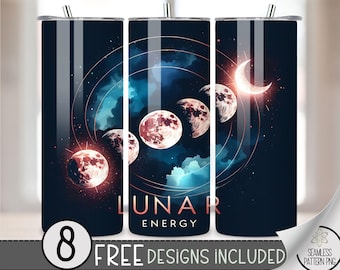 Lunar Moon Tumbler Wrap,Pastel Moon 20 Oz Skinny Tumbler Sublimation Design,Celestial Png Tumbler Wrap,Outer space PNG File Instant Download