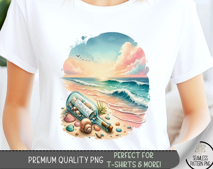 Trendy Beach T-Shirt PNG, Ocean Graphic Tee Design, Sea Shirt PNG, Coast Vacation Sublimation Design, Ocean PNG,Beach Design for Tshirt A108
