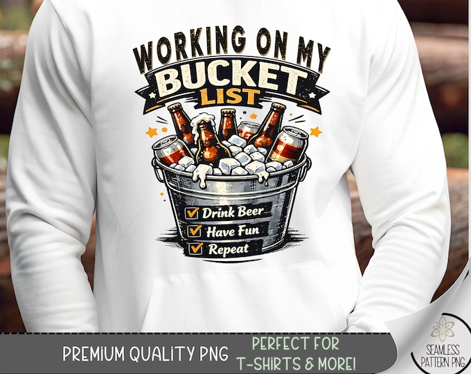 Beer Bucket T-shirt PNG, Retro Beer Sublimation Design, Humor Bar DTF Shirt Graphic, Vintage TShirt File for Fun Digital Product, B10051