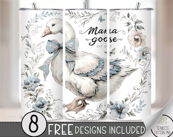 Mama Goose Tumbler Wrap, New Mama Est 2025 20oz Sublimation Tumbler Design, Boy Newborn Mom Sublimation, Cute Mother's Day Gift Design, A28
