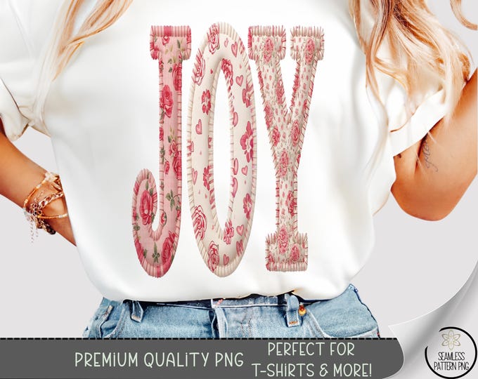Valentines Joy PNG, Joyful Letters Sublimation Design, Cute Romantic T-Shirt Graphic Digital Download, B807
