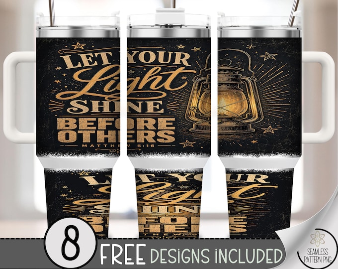 Religious Lantern 40 oz Tumbler Wrap, Faith Sublimation Design, Vintage PNG Files, Rustic 40oz Tumbler Design, Digital Download, B10249