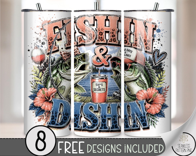 Fishing 20 oz Tumbler Wrap, Country Sublimation Design for Skinny Tumblers, Bold PNG Files, Digital Download, B10347