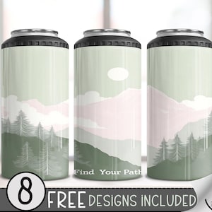 Positive Affirmation 4 In 1 Can Cooler Tumbler Wrap, Inspirational Sublimation Design,Seamless Motivational 16 Oz Sublimation Can Cooler PNG