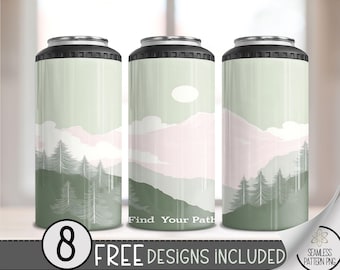 Positive Affirmation 4 In 1 Can Cooler Tumbler Wrap, Inspirational Sublimation Design,Seamless Motivational 16 Oz Sublimation Can Cooler PNG