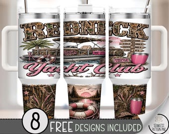 Summer Lake Life 40 oz Tumbler Wrap, Redneck Yacht Club Sublimation Design, Camo PNG, Digital Download, B10397