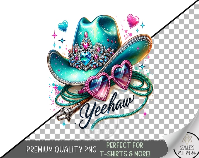Yeehaw Clipart, Country Girl Art, Western PNG Designs, Rodeo Graphics, Digital Download Sublimation Files, A459