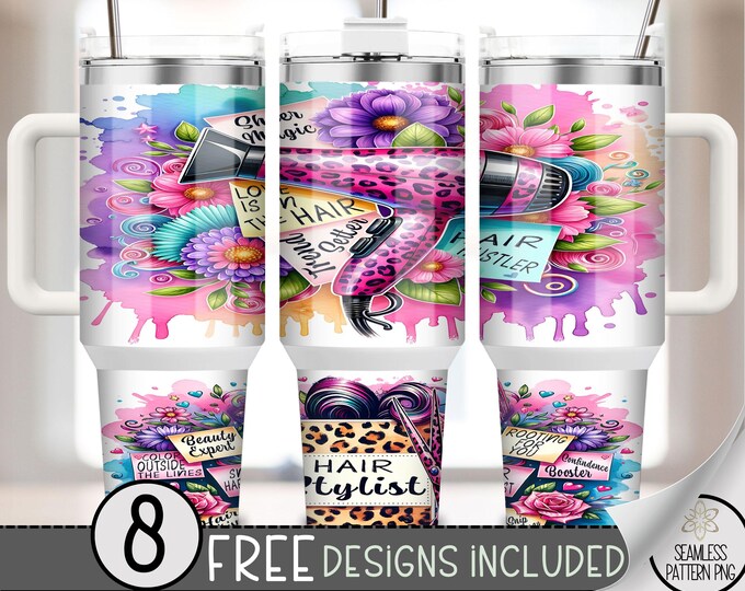 Hairstylist 40oz Tumbler Wrap, Hairdresser 40 OZ Sublimation Design,Salon Worker Appreciation 40oz Quencher Tumbler File,Affirmations A244