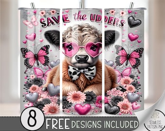 Save The Udders Tumbler Wrap, Breast Cancer Awareness PNG, Pink Awareness Breast Cancer Survivor Tumbler Wrap, Women's Health Digital Design