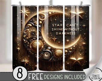 Shine Moon Tumbler Wrap,Pastel Moon 20 Oz Skinny Tumbler Sublimation Design,Celestial Png Tumbler Wrap,Outer space PNG File Instant Download
