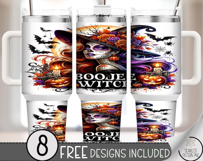 Spooky Halloween Witch 40 oz Tumbler Wrap, Colorful Halloween File, Boojee Witch Sublimation Design, Digital Download for Fall A433