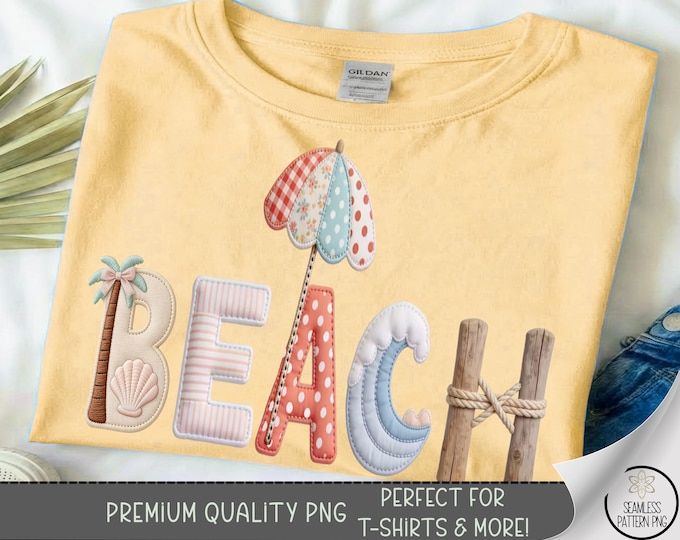 Coquette Beach Vacation T-shirt PNG, Coastal Floral Sublimation Design, Sea Shell Patchwork DTF Shirt Graphic, Summer TShirt File, B10160