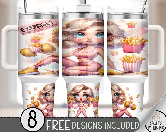 Exercise 40oz Tumbler Wrap, Gym Motivation 40 OZ Sublimation Design, Fitness 40oz Quencher Tumbler File, Funny Workout Tumbler Wrap, A224