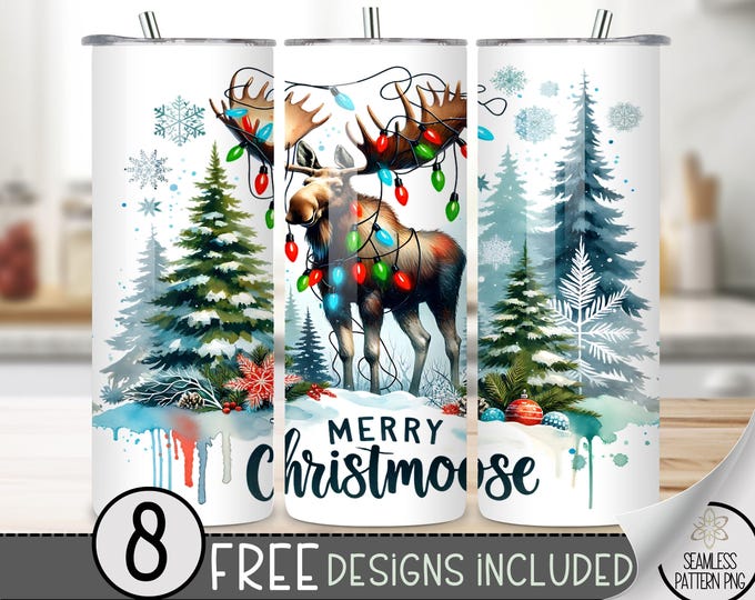 Merry Christmas Tumbler Wrap, Xmas Holiday Sublimation Design PNG, Merry Christmas Tumbler PNG, 20oz Skinny Tumbler Wrap, Digital Download