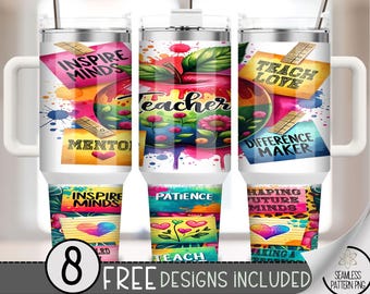 Teacher 40oz Tumbler Wrap, Teacher Appreciation 40 Oz Tumbler Wrap,Affirmation Teacher Week Quencher Tumbler 40oz Quencher Tumbler PNG, A199